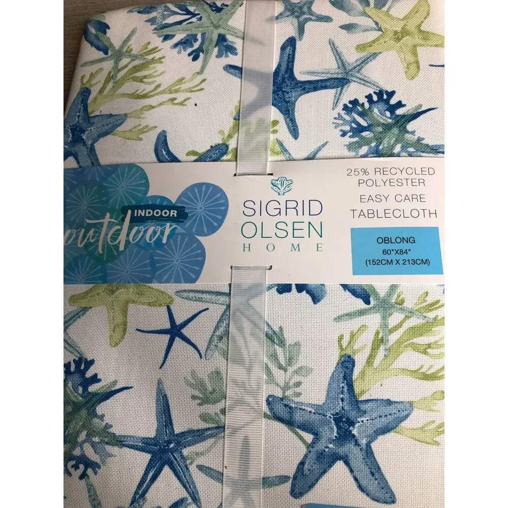 NEW Sigrid Olsen Indoor Outdoor Tablecloth 60